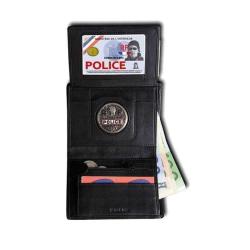 Portefeuille GK Pro FDO 3 volets cuir Navigo et porte-monnaie 100 &times; 135 mm Noir