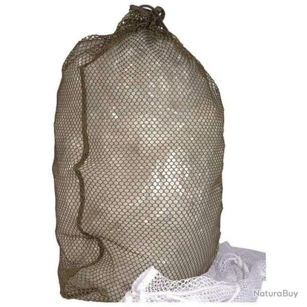 Sac � linge Mil-Tec en filet polyester 50 � 75 cm avec cordon de fermeture Vert olive
