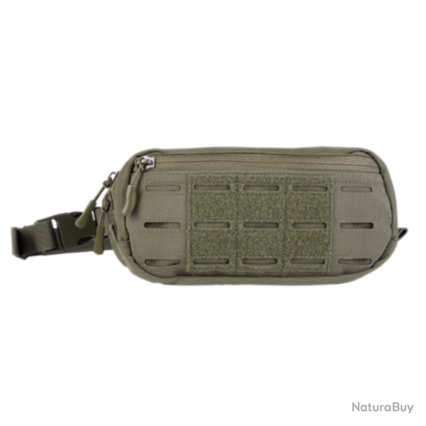 Sacoche banane Mil-Tec Laser Cut polyester 700D 23,5 � 12 cm avec ceinture r�glable Vert Olive