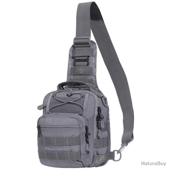 Sacoche poitrine Pentagon UCB 2.0 en polyester 600D 7 L port bandouli�re r�versible Gris