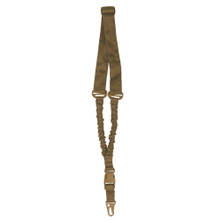 Sangle pour arme 1 point Mil-Tec Basic Bungee polyester avec mousqueton m&eacute;tallique et inserts &eacute;lasti