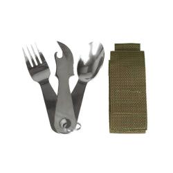 Set couverts Mil-Tec KFS inox 3 pi&egrave;ces avec &eacute;tui transport Autre