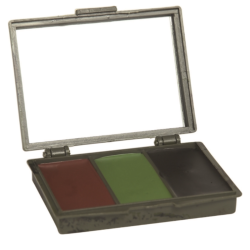 Set cr&egrave;me de camouflage Mil-Tec 3 teintes 26 ml en bo&icirc;tier polym&egrave;re avec miroir int&eacute;gr&eacute;