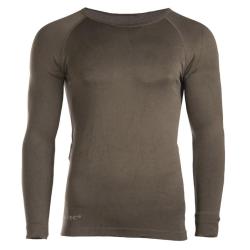 Sous-couche thermor&eacute;gulatrice Mil-Tec Sport manches longues en nylon et &eacute;lasthanne Vert Olive - L