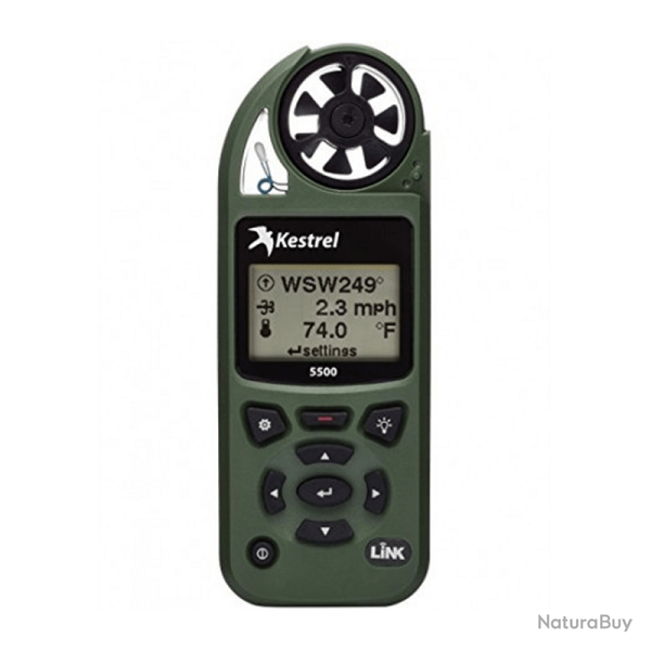 Station m�t�o Kestrel 5500 avec LiNK et girouette de m�t (14 param�tres) Vert olive