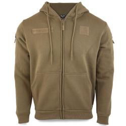 Sweat &agrave; capuche Mil Tec Tactical en coton polyester avec poches bras et fermeture &eacute;clair frontale Co