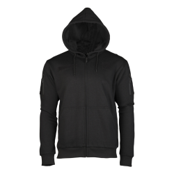 Sweat &agrave; capuche Mil-Tec Tactical en coton-polyester avec poches bras et fermeture &eacute;clair frontale No