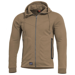 Sweat &agrave; capuche Pentagon Pentathlon 2.0 coton polyester &agrave; poches soud&eacute;es coupe &eacute;troite Coyote