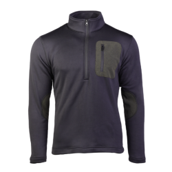 Sweat polaire Mil-Tec stretch zipp&eacute; avec renforts aux coudes et &agrave; la poitrine Noir - M