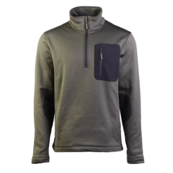 Sweat polaire Mil-Tec stretch zipp&eacute; avec renforts aux coudes et &agrave; la poitrine Vert Olive - XXL