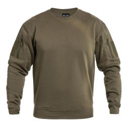 Sweat tactique Mil-Tec col rond en coton-polyester avec deux poches bras sup&eacute;rieur et passage &eacute;coute