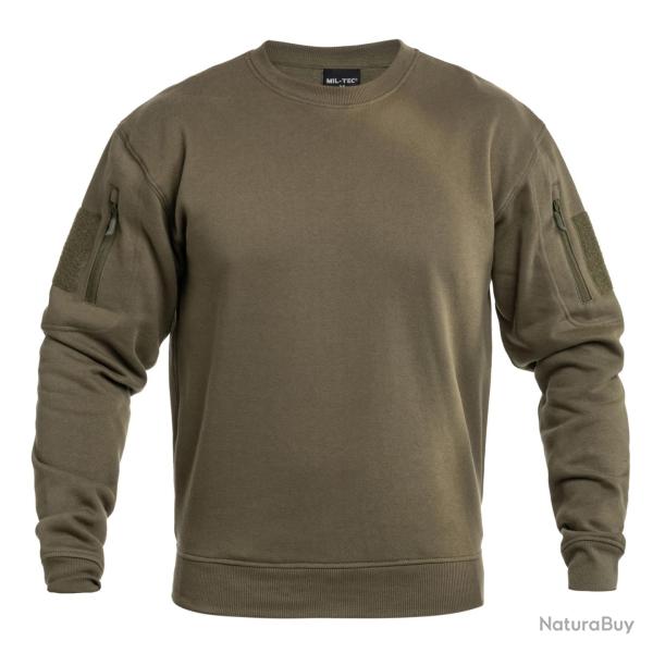 Sweat tactique Mil-Tec col rond en coton-polyester avec deux poches bras sup�rieur et passage �coute