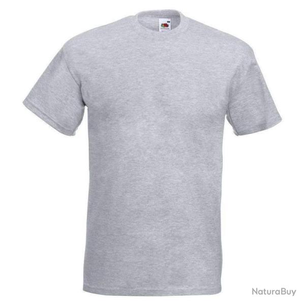 T-shirt Fruit Of The Loom Valueweight T 100% coton Gris - XL