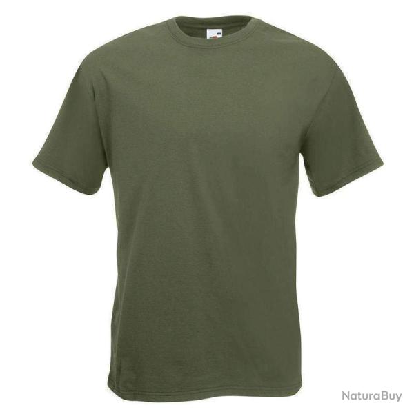 T-shirt Fruit Of The Loom Valueweight T 100% coton Vert olive - L