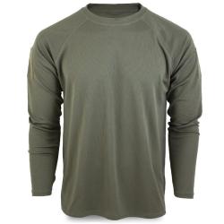 T shirt manches longues Mil Tec Tactical Quickdry polyester respirant avec boucles pouces Vert olive