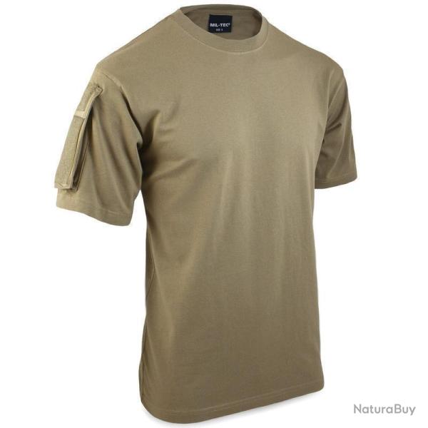 T shirt tactique Mil Tec en 100 coton avec poches auto agrippantes sur les deux manches pour patches