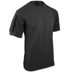 T-shirt tactique Mil-Tec en 100 % coton avec poches auto-agrippantes sur les deux manches pour patch