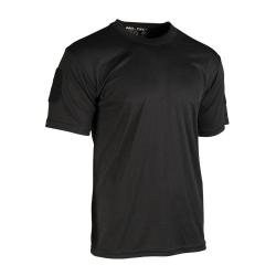 T-shirt thermor&eacute;gulateur Mil-Tec Tactical Quick Dry polyester respirant avec bandes patches Noir - S