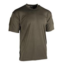 T-shirt thermor&eacute;gulateur Mil-Tec Tactical Quick Dry polyester respirant avec bandes patches Vert Oli
