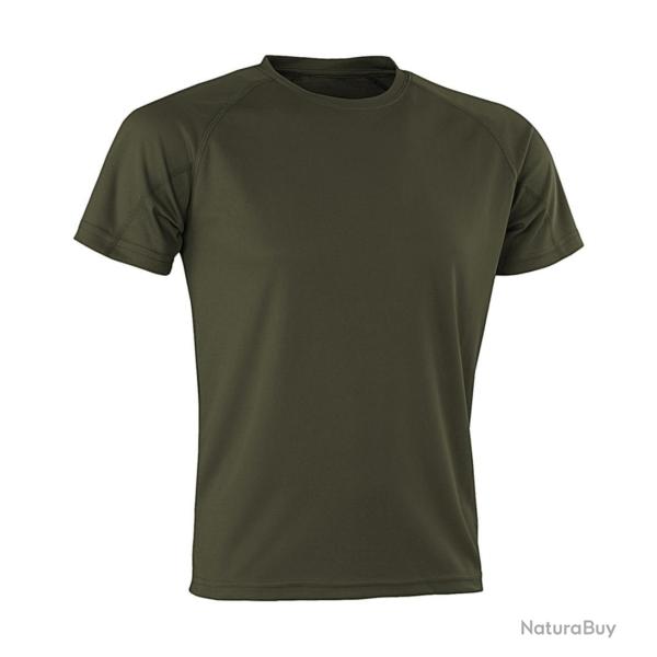 T-shirt thermor�gulateur Spiro AIRCOOL TEE Vert Olive - M