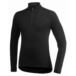 T shirt thermor&eacute;gulateur Woolpower Ullfrott&eacute; Zip Turtleneck 200 Noir