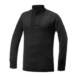 T shirt thermor&eacute;gulateur Woolpower Ullfrott&eacute; Zip Turtleneck 400 Noir