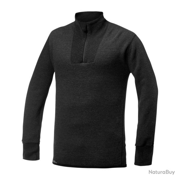 T shirt thermor�gulateur Woolpower Ullfrott� Zip Turtleneck 400 Noir