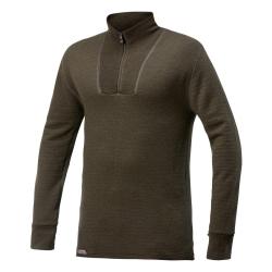 T-shirt thermor&eacute;gulateur Woolpower Ullfrott&eacute; Zip Turtleneck 400 Vert olive - XL