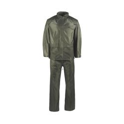 Tenue de pluie Mil-Tec veste et pantalon polyester enduit PVC colonne d'eau 3000 mm Vert - XL