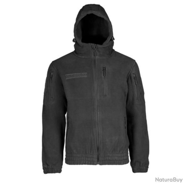 Veste polaire Mil-Tec Gen.II Fleece 380 g/m� avec capuche et renforts coudes polyester Noir - M