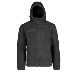 Veste polaire Mil-Tec Gen.II Fleece 380 g/m&sup2; avec capuche et renforts coudes polyester Noir - XXL