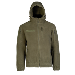 Veste polaire Mil-Tec Gen.II Fleece 380 g/m&sup2; avec capuche et renforts coudes polyester Vert Olive - 
