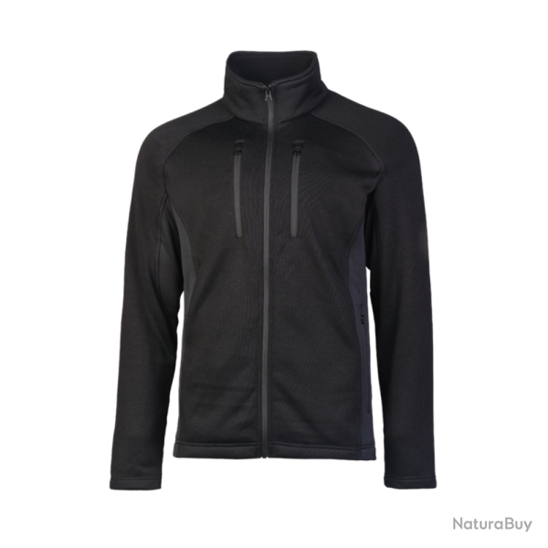 Veste polaire Mil-Tec Structure Fleece aiguillet�e 360 g/m� avec inserts �lastiques lat�raux Noir - 