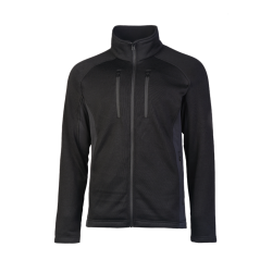Veste polaire Mil-Tec Structure Fleece aiguillet&eacute;e 360 g/m&sup2; avec inserts &eacute;lastiques lat&eacute;raux Noir - 