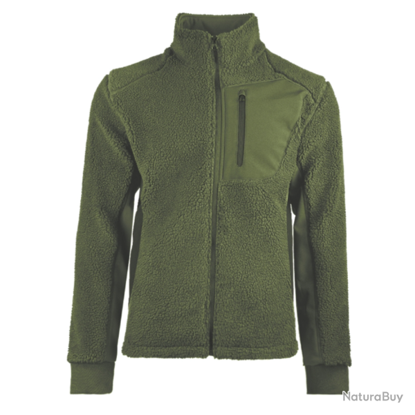 Veste polaire Sherpa Mil-Tec Bearforce avec inserts softshell lat�raux Vert Olive - M
