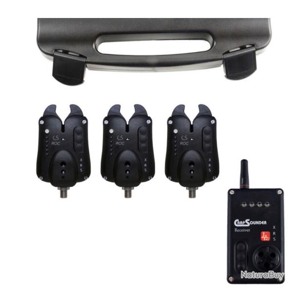 Coffret d�tecteurs carpe carpsounder set 3 roc xrs avec centrale