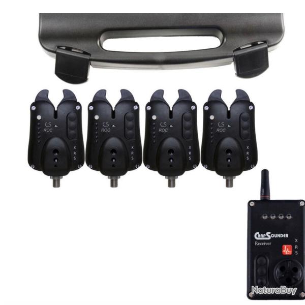 Coffret d�tecteurs carpe carpsounder set 4 roc xrs avec centrale