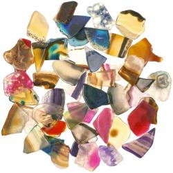 Fragments polis d'agate color&eacute;e - 100 grammes 4 &agrave; 7 cm