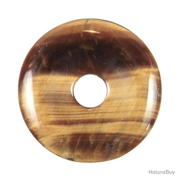 Donut Pi Chinois en oeil de tigre pour pendentif 2 cm