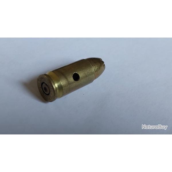Cartouche neutralis�e - 9mm -  Ogive nez creux dor� 125 grains