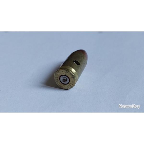 Cartouche neutralis�e - 9mm -  Ogive nez creux cuivr� 125 grains