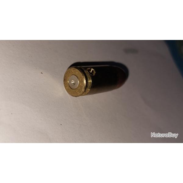 Cartouche neutralis�e - 9mm -  Ogive nez creux cuivr� large 125 grains
