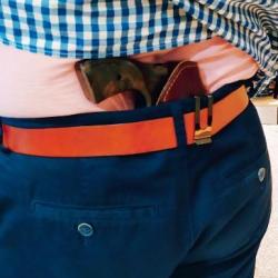 VALENTIN GANCH HOLSTER EN CUIR AVEC CLIP POUR UN PETIT REVOLVER A PORTER A L'INTERIEUR