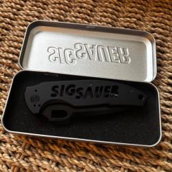 Couteau pliant squelette SigTac Sig Sauer avec lame standard, noir, verrouillage liner lock - SIG1PB