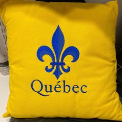coussin Qu&eacute;bec Jaune