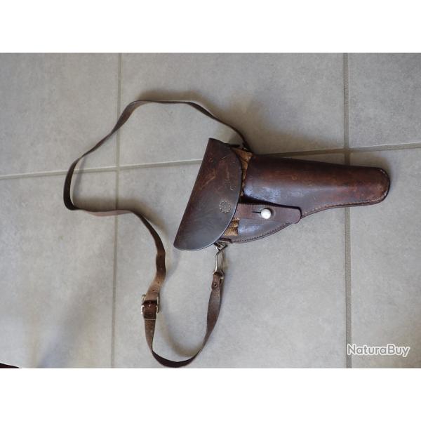 1939 Holster, �tui pour revolver 1882 ou 82/29 avec bretelle.  R�glementaire suisse.