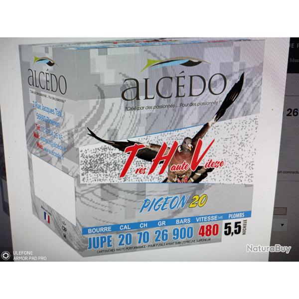 Alcedo tr�s haute vitesse pigeon calibre 20/70 26gr plomb 5,5 25 munitions