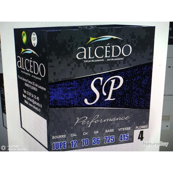 Alcedo performance sp calibre 12/70 bourre jupe 36gr bo�te de 25 munitions