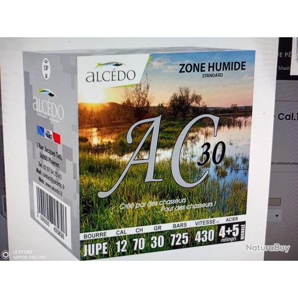 Alcedo zone humide acier AC30 calibre 12/70 bourre jupe plombs de 4+5 ou 6+8 30gr bo�tes de 25 munit