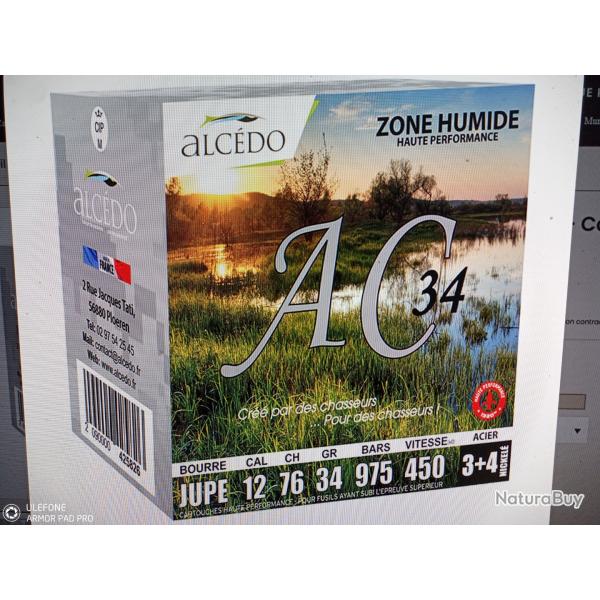 Alcedo zone humide haute performance acier AC34 calibre 12/76 34gr plombs de 3+5 ou 3+4 bo�te de 25